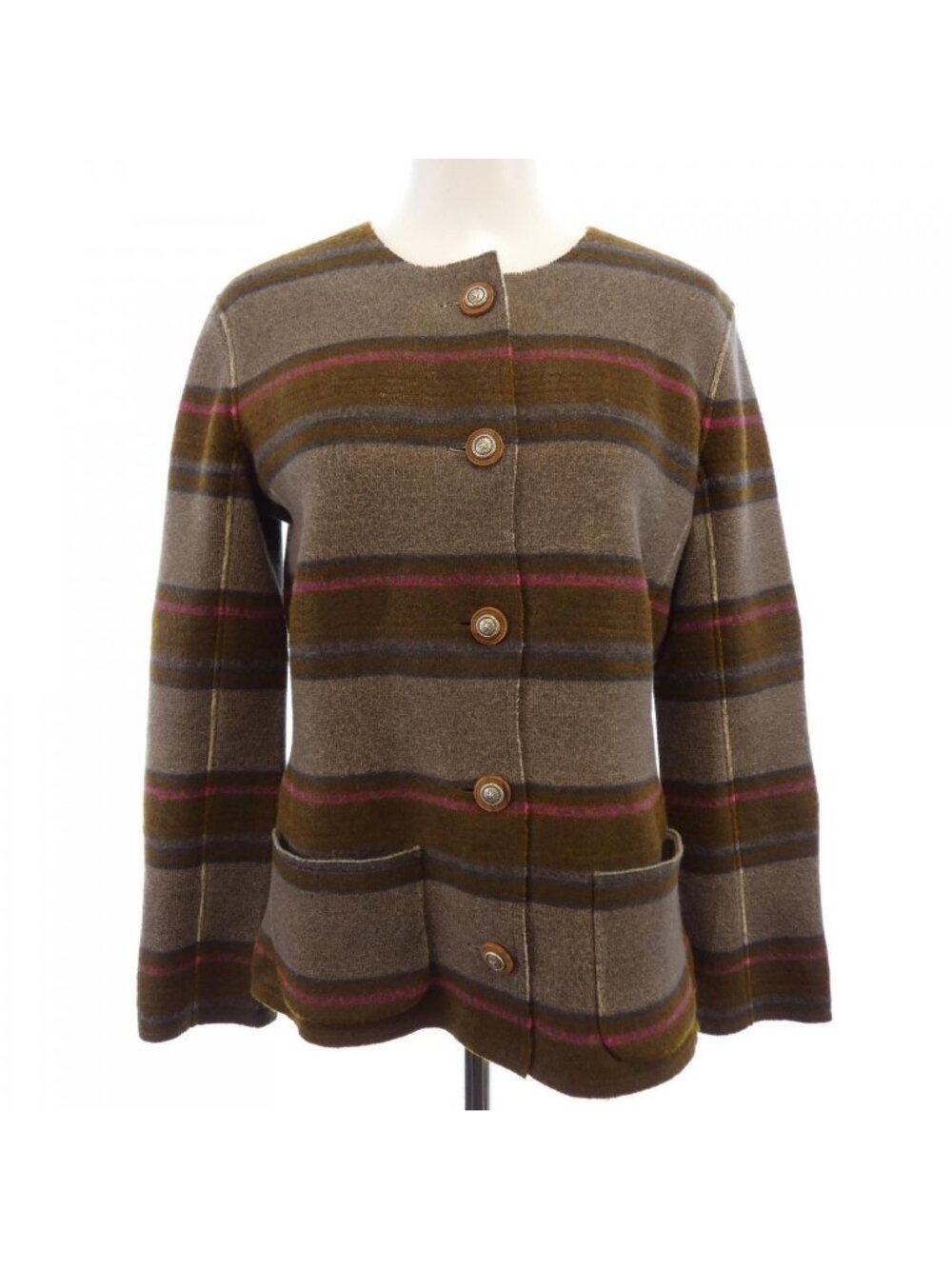 Chanel Collarless Jacket Brown